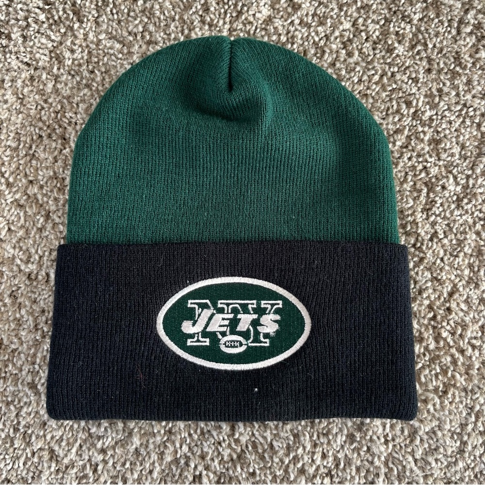 Vintage Logo Athletic New York Jets Beanie Hat